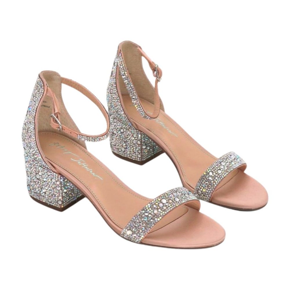 Betsey Johnson Blue Womens Mari Heeled Sandal, Champagne, Size 7 - Picture 8 of 8